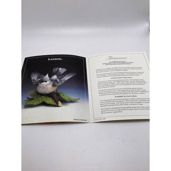 Lenox Garden Bird Sculptor Collection -Tufted Titmouse pre-owned with COA - Picture 11 of 12